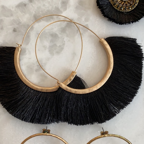 Black Fringe Tassel Earring Bundle - Picture 3 of 5